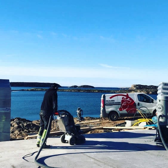 Betongslipning av villaplatta i Bohuslän