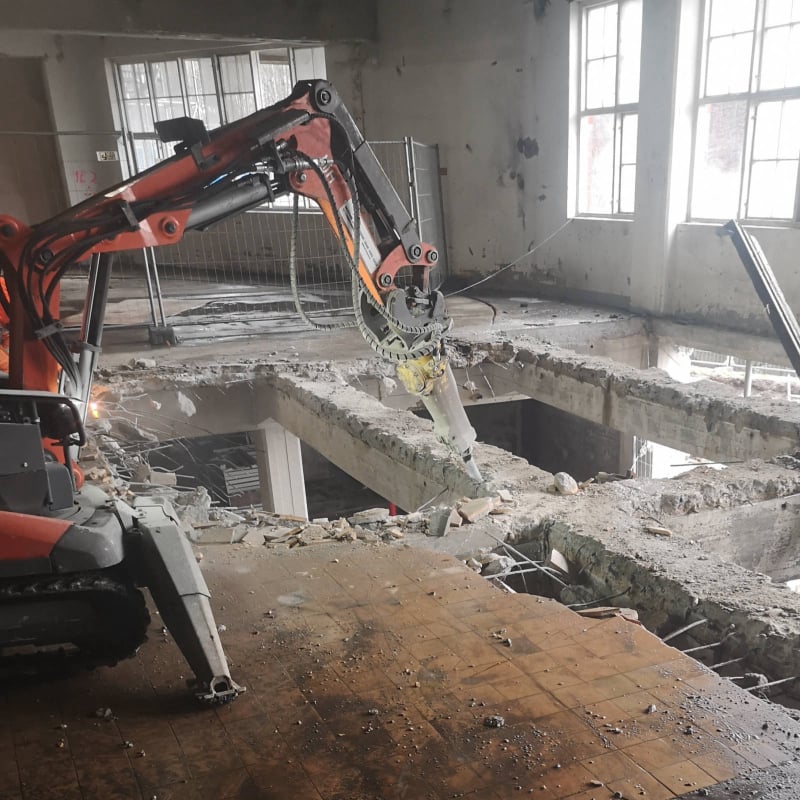 Rivning av betongvalv med robot
